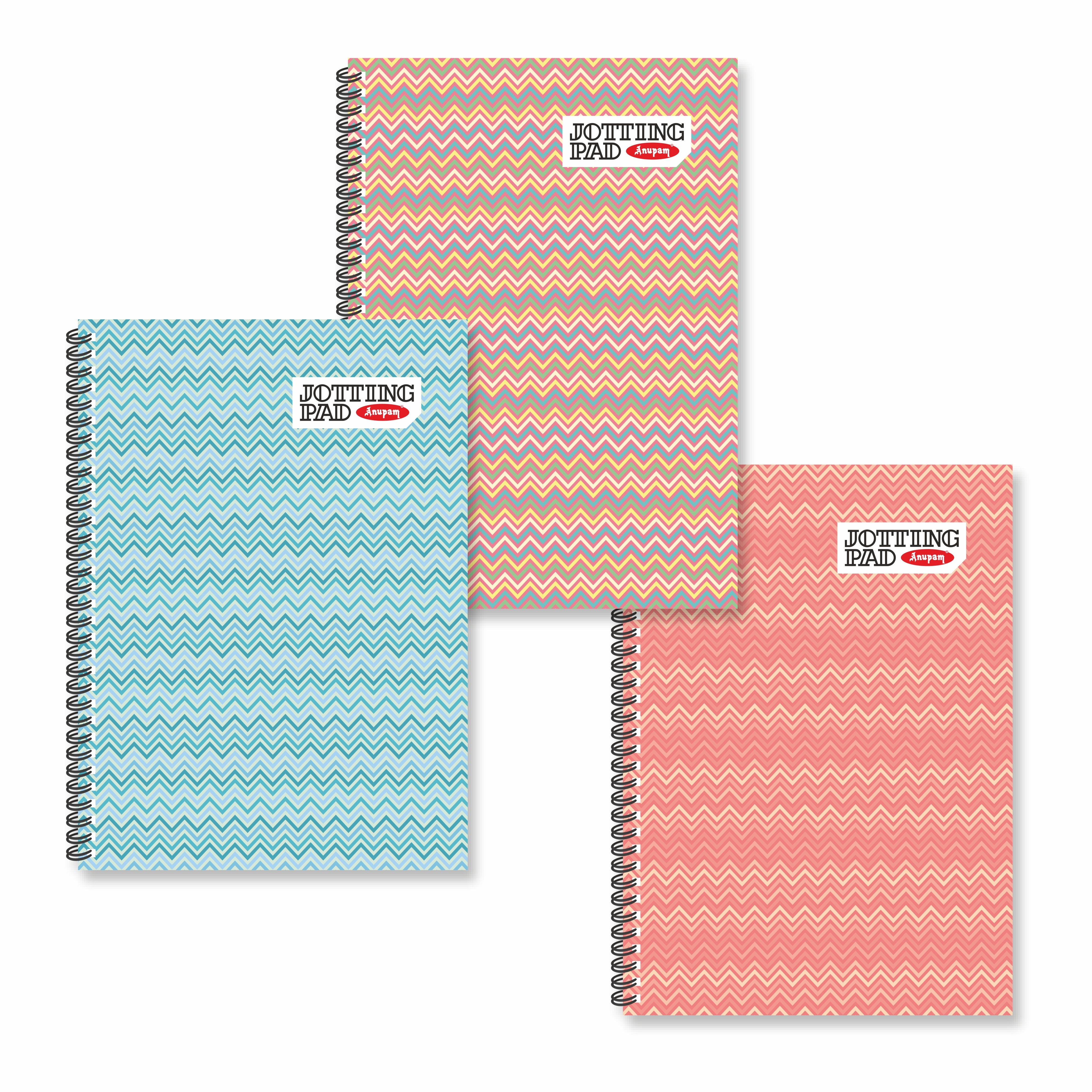 Anupam Spiral Jotting Pads-Lined College Ruled Paper Assorted Covers-Spiral Notebook-Memo Pads-100 pages  (Pack)